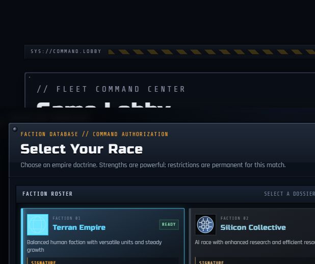 Faction roster at race selection